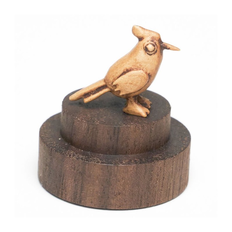 ミニチュアキツツキ木彫｜16mm高品質ブクシ＆ブラックウォールナット