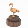 Elegant Flamingo Miniature Wood Carving