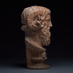 Zeus Ammon Wooden Sculpture | Museum-Grade Replica | Wooden Historical Artifact and Artwork