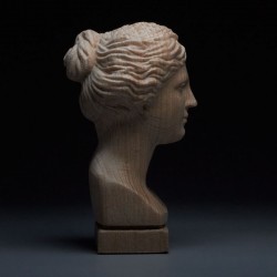 Sculpture en bois de la tête de Vénus – Art en hêtre européen fait main