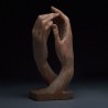 Verschränkte Hände Skulptur | Gotische Buchenholzkunst | SuperX