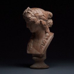 Bacchus Wood Sculpture | European Beechwood Carving | Neo-Classical Mythology Art