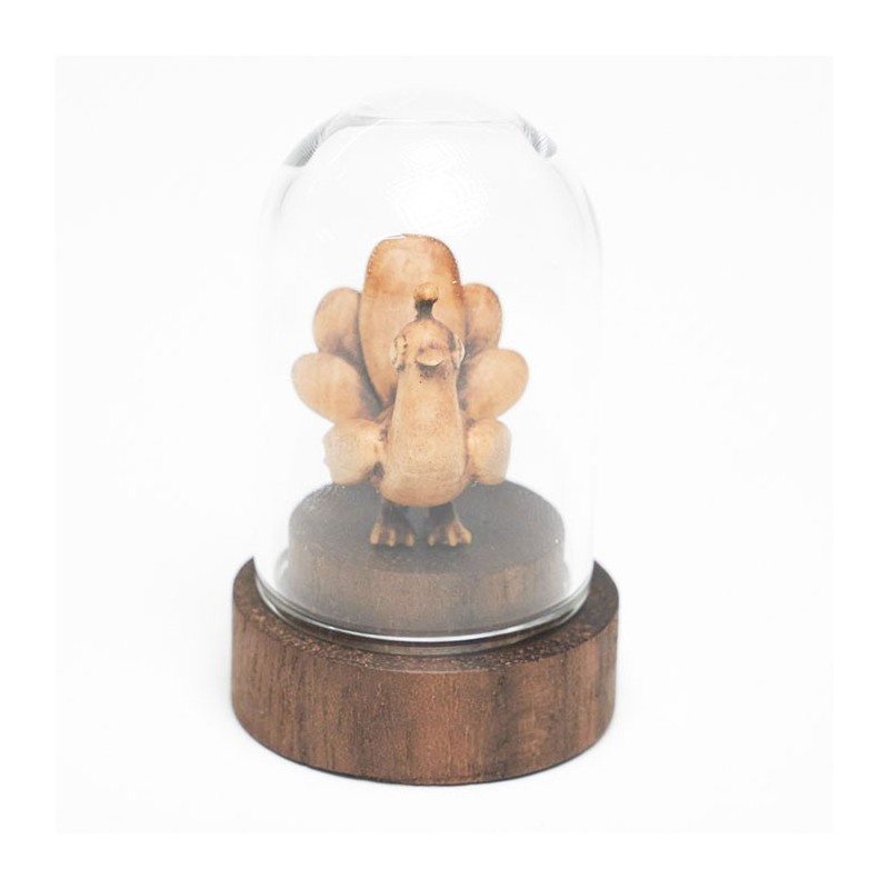 木彫り　花と孔雀　アプリコットプレート 観音菩薩の木彫り Dewi Quan yin 木製 スワール無垢材 79cm