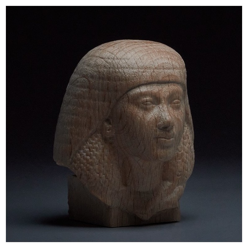 【素敵】木製彫刻 二面の顔　アンティーク古代物　高さ36cm gu-daiejiputo-gui-zuno-tou-