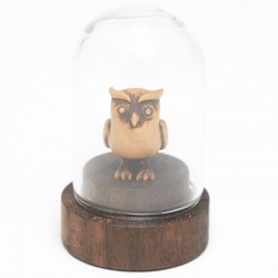 Miniatur-Eulen-Kunstskulptur – 18mm Premium Buchsbaum mit Vintage-Finish