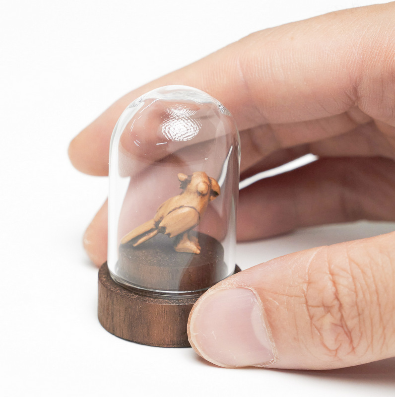 Hand-Carved Miniature Macaw Sculpture